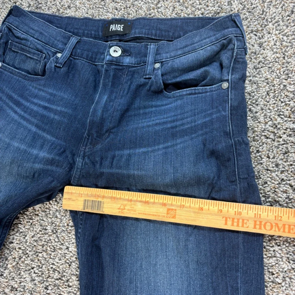 Paige Lennox Men's 32x33 Slim Fit Jeans Dark Indigo Blue Denim Stretch Pants
